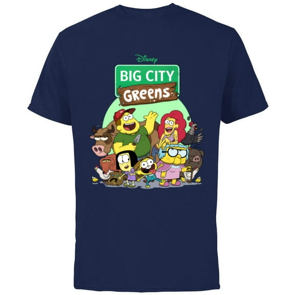 Disney Big City Greens Family Group - Short Sleeve Cotton T-Shirt for Adults -Customized-Navy