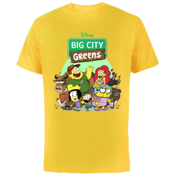 Disney Big City Greens Family Group - Short Sleeve Cotton T-Shirt for Adults -Customized-Yellow