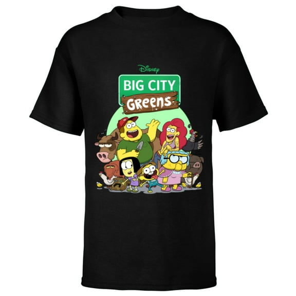 Disney Big City Greens Family Group - Short Sleeve T-Shirt for Kids -Customized-Black