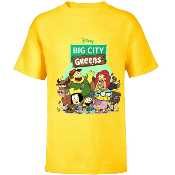 Disney Big City Greens Family Group - Short Sleeve T-Shirt for Kids -Customized-Yellow