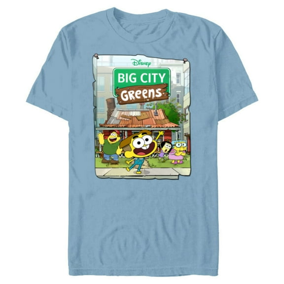 Disney Big City Greens Poster Cricket and Family - Short Sleeve Blended T-Shirt for Adults -Customized-Ocean Blue