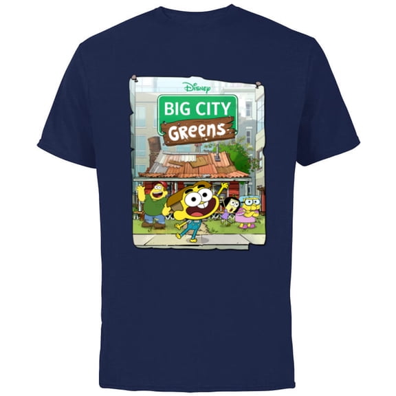Disney Big City Greens Poster Cricket and Family - Short Sleeve Cotton T-Shirt for Adults -Customized-Navy