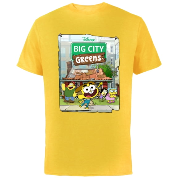Disney Big City Greens Poster Cricket and Family - Short Sleeve Cotton T-Shirt for Adults -Customized-Yellow