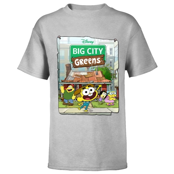 Disney Big City Greens Poster Cricket and Family - Short Sleeve T-Shirt for Kids -Customized-Athletic Heather