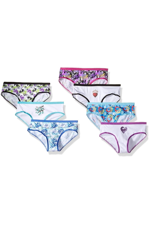 Big Girls' Descendants 7 Pack Hipster, Descendant Multi Print, 4