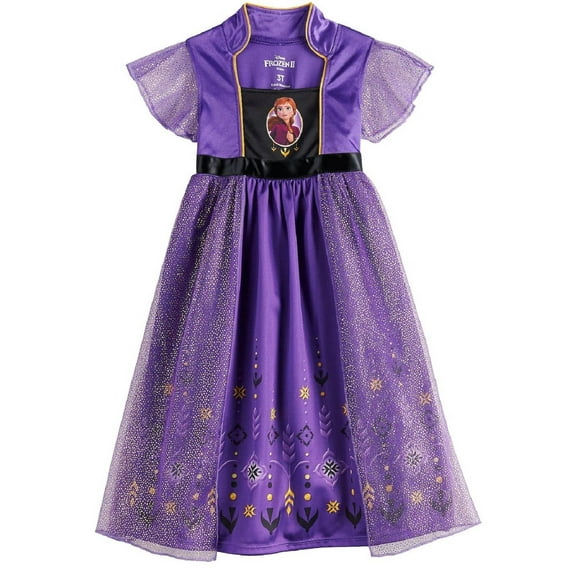 Disney Big Girls Frozen Nightgown Pajama Gown Dress Female, Purple, Size: 4T