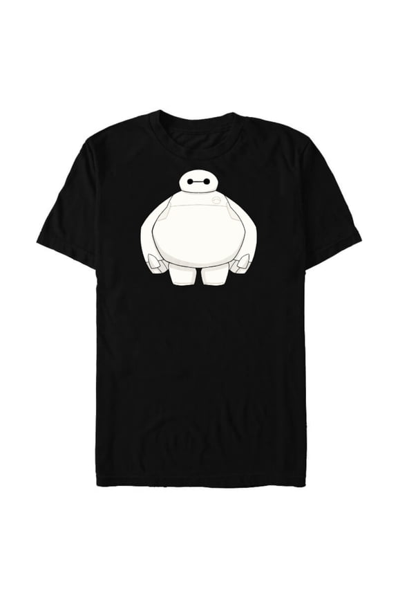 Big Hero 6 Baymax Healthcare Robot T-Shirt- Short Sleeve Blended T-Shirt for Adults - Customized-Black