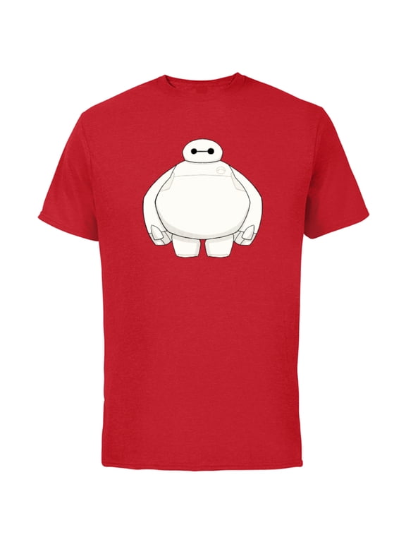 Big Hero 6 Baymax Healthcare Robot T-Shirt - Short Sleeve Cotton T-Shirt for Adults - Customized-Red