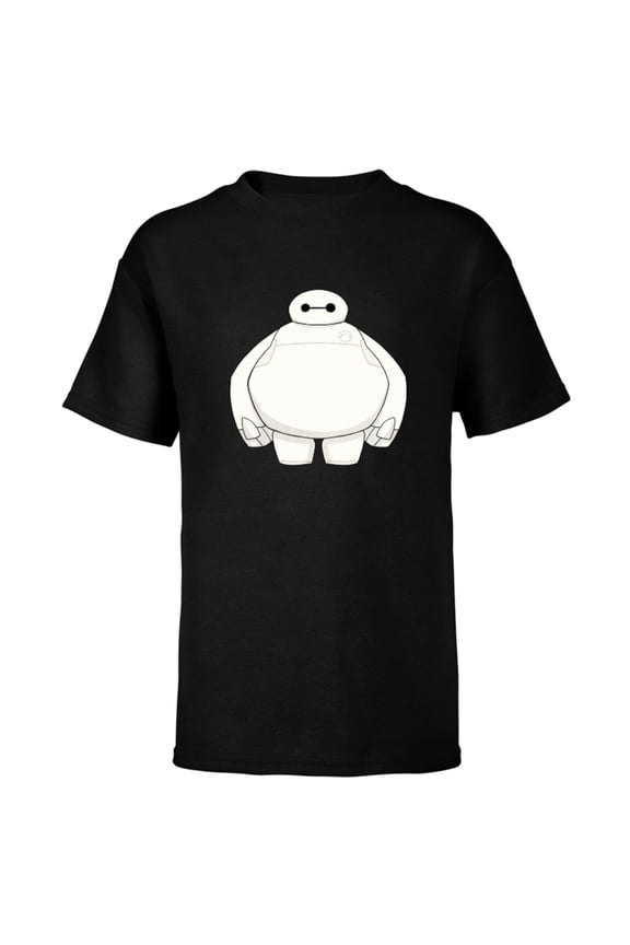 Big Hero 6 Baymax Healthcare Robot T-Shirt - Short Sleeve T-Shirt for Kids - Customized-Black