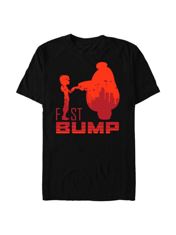 Big Hero 6 Hiro and Baymax Fist Bump Friends T-Shirt- Short Sleeve Blended T-Shirt for Adults - Customized-Black