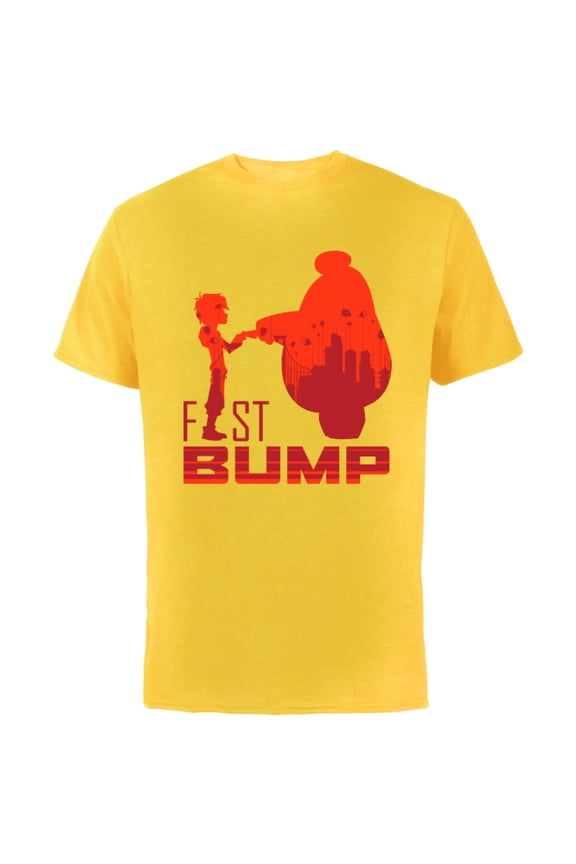 Big Hero 6 Hiro and Baymax Fist Bump Friends T-Shirt - Short Sleeve Cotton T-Shirt for Adults - Customized-Yellow