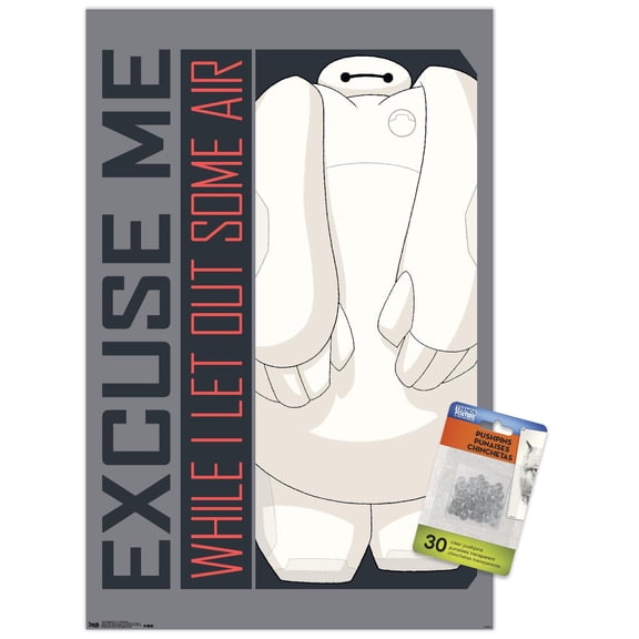 Disney Big Hero 6: The Series - Excuse Me Wall Poster with Push Pins, 14.725" x 22.375"