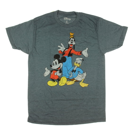 Disney Big Three Trio Mickey Mouse Donald Duck Goofy T-shirt (Medium)