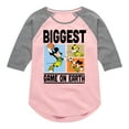 thumbnail image 1 of Disney - Biggest Game On Earth - Toddler & Youth Girls Raglan Graphic T-Shirt, 1 of 4