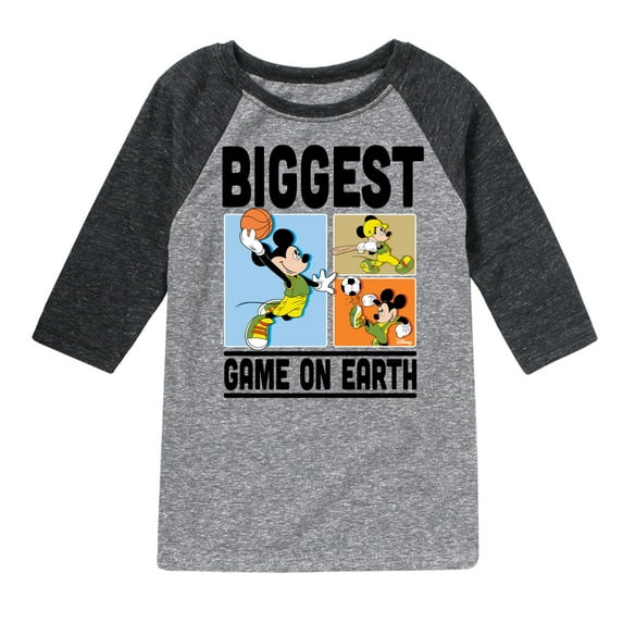 Disney - Biggest Game On Earth - Toddler & Youth Raglan Graphic T-Shirt