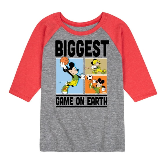 Disney - Biggest Game On Earth - Toddler & Youth Raglan Graphic T-Shirt