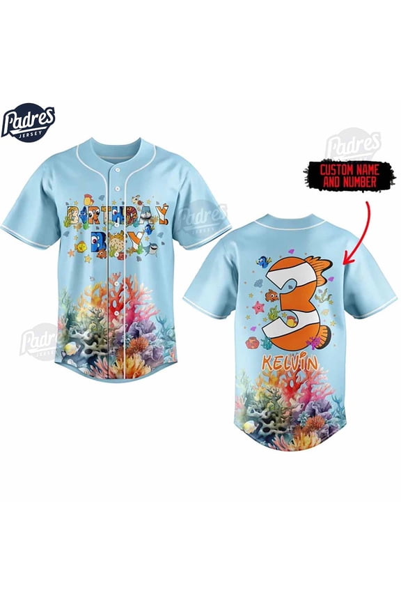 Disney Birthday Finding Nemo Custom Baseball Jersey Style Gift