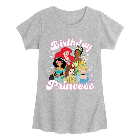Disney - Birthday Princesses Fitted Short Sleeve Graphic T-Shirt