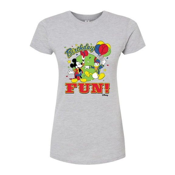 Disney - Birthday - Ring Master Mickey & Donald Fun - Juniors Fitted Graphic T-Shirt