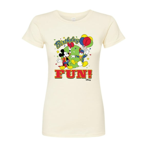 Disney - Birthday - Ring Master Mickey & Donald Fun - Juniors Fitted Graphic T-Shirt