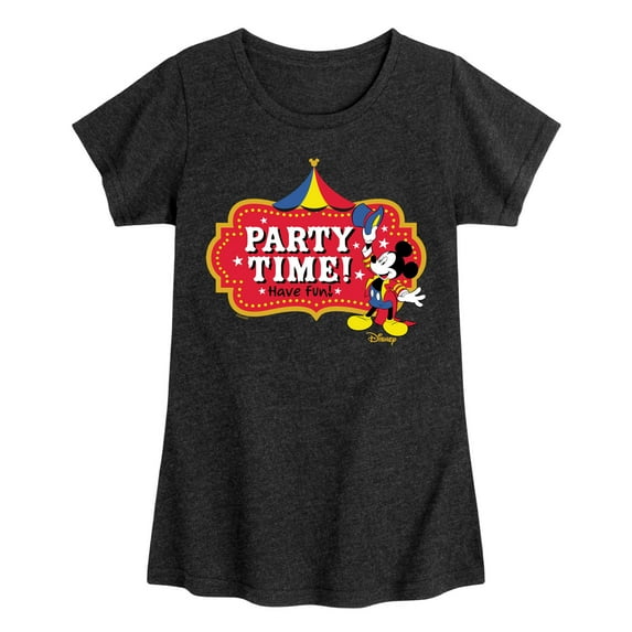 Disney - Birthday - Ring Master Mickey, Party Time Have Fun - Toddler & Youth Girls Short Sleeve T-Shirt