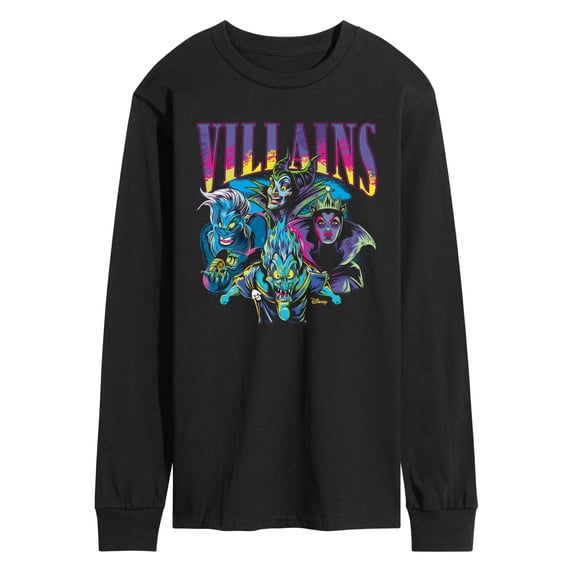 Disney - Blacklight Villains - Men's Long Sleeve Graphic T-Shirt