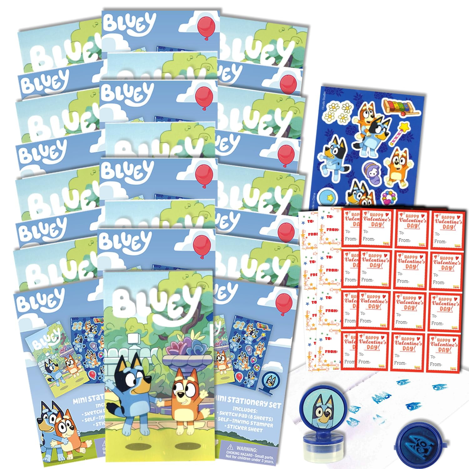Disney Bluey Valentine's Day Classroom Gift Exchange Bundle - 24 Bluey ...