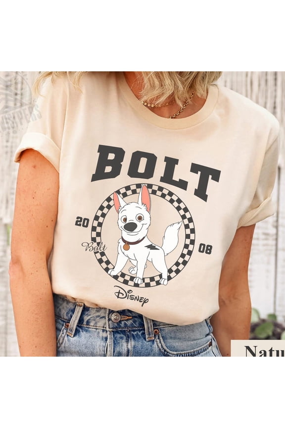 Bolt Est 2008 Checkered Circle Shirt, Dog Lover T-Shirt, Tee, Birthday Gift Tee, Disneyland Family Vacation Trip Shirt, S-5Xl Shirt
