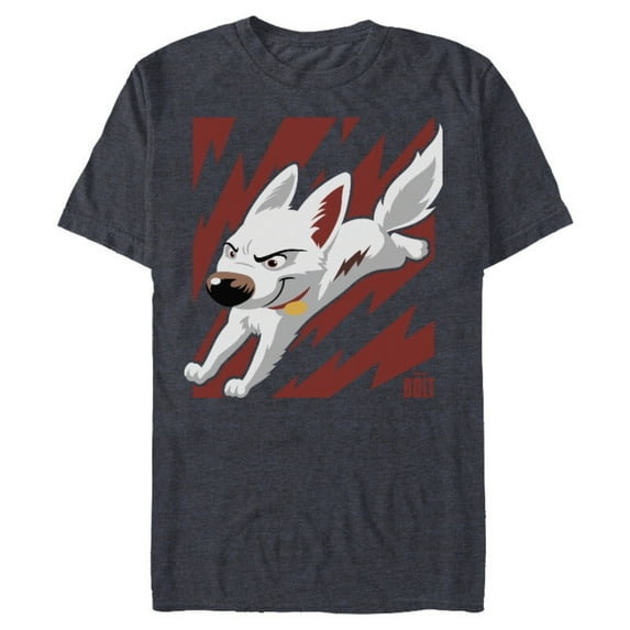 Disney Bolt The Super Dog T-Shirt- Short Sleeve Blended T-Shirt for Adults - Customized-Navy Heather