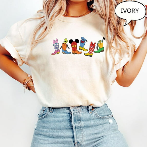 Disney Boots Shirt, Mickey And Friends Boots T-Shirt, Western Disney Shirt, S-5Xl Shirt