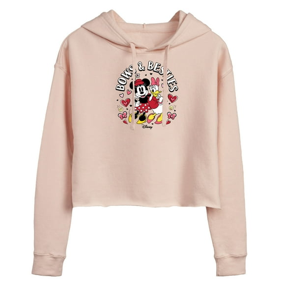 Disney - Bows And Besties - Juniors Cropped Pullover Hoodie