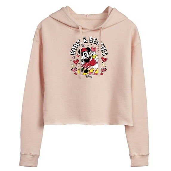 Disney - Bows And Besties - Juniors Cropped Pullover Hoodie