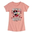 thumbnail image 1 of Disney - Bows And Kisses - Toddler & Youth Girls Short Sleeve Graphic T-Shirt, 1 of 5