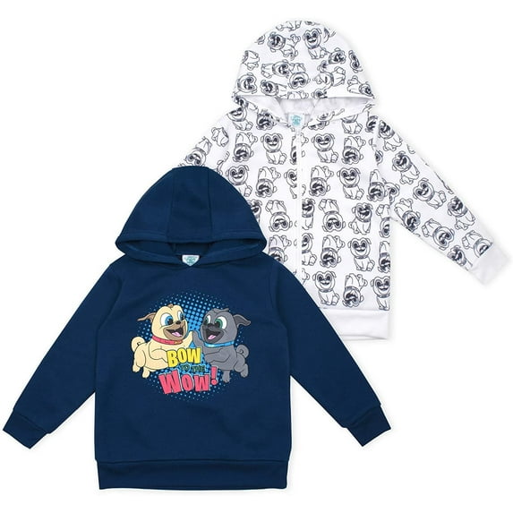Disney Boy's 2-Piece Puppy Dog Pals Zip Up Hooded Jacket and Pullover Hoodie Set