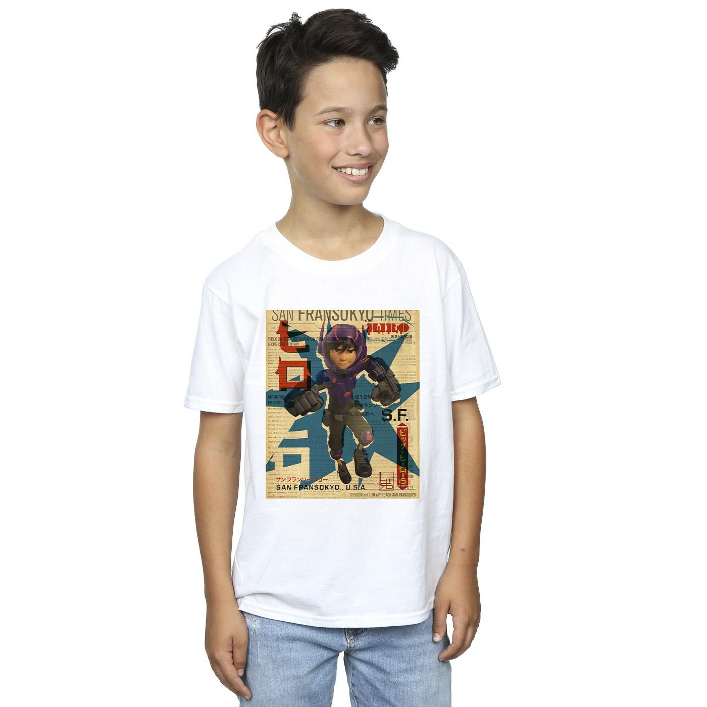 Disney Boys Big Hero 6 Baymax Hiro Newspaper T-Shirt - Walmart.com