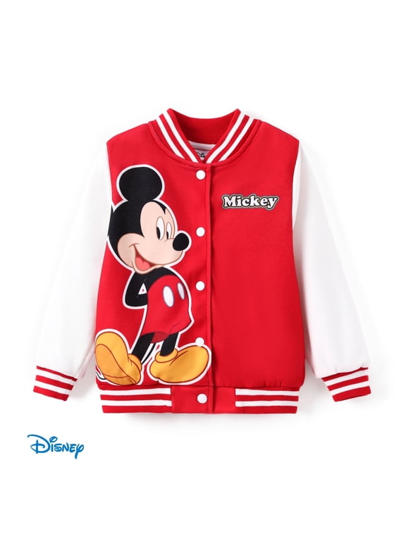 Boys Bomber Jacket Mickey Mouse Colorblock Varsity Lightweight Sweatshirts Gift Fall Spring Sizes 3-10