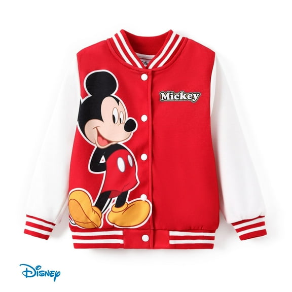 Disney Boys Bomber Jacket Mickey Mouse Colorblock Varsity Lightweight Sweatshirts Gift Fall Spring Sizes 3-10