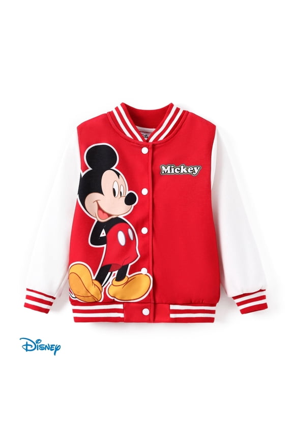 Boys Bomber Jacket Mickey Mouse Colorblock Varsity Lightweight Sweatshirts Gift Fall Spring Sizes 3-10