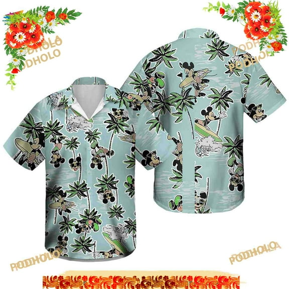 Disney Boys Button Down Hawaiian Shirt, Mickey Shirt