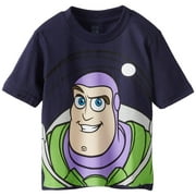 Disney baby boys Buzz Lightyear Woody Big Face Toy Story Tee movie and tv fan t shirts, Navy, 5T US
