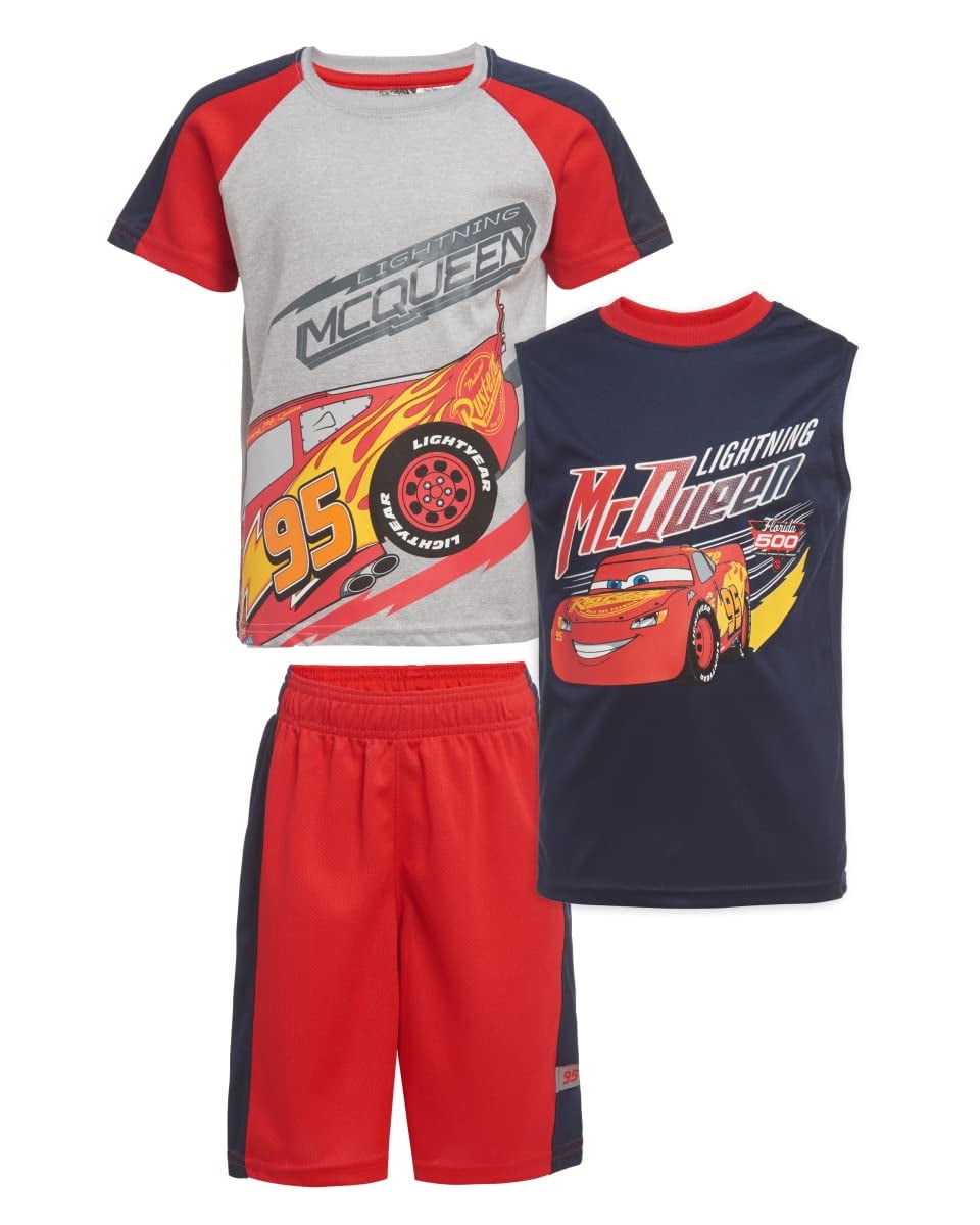 Disney Cars Lightning McQueen 3-Pieces, Outfit Set, Sizes 2-7