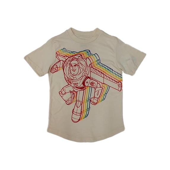 Disney Boys Cream Toy Story Buzz Lightyear T-Shirt Tee Shirt Small