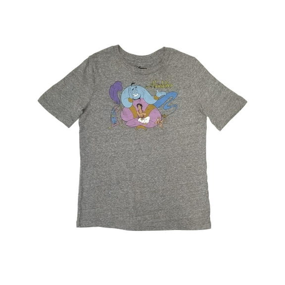 Disney Boys Distressed Gray Short Sleeve Aladdin & Genie T-Shirt Tee Shirt 4
