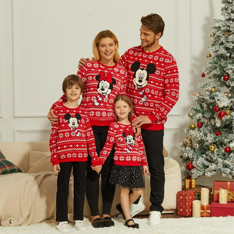 Disney Xmas Holiday Mickey Mouse Kids Matching Family Sweatshirt