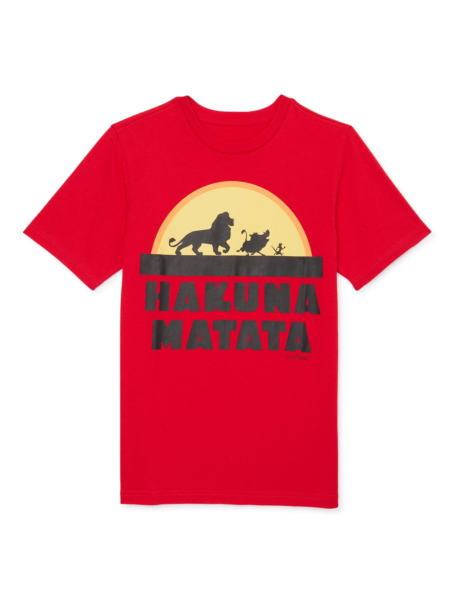Disney Boys Sizes Graphic Hakuna Short Casual Sleeve T-Shirt Tee, Matata 4-18