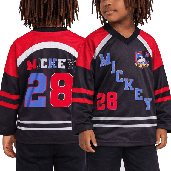 Disney Boys TShirts Lightweight Mickey Mouse Sports Hockey Jersey for Toddlers & Little Kids