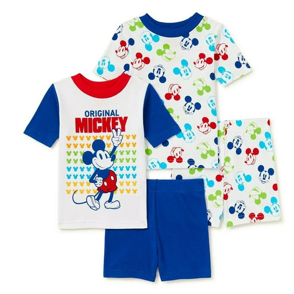 Disney Boys' Mickey Mouse 4-Piece Cotton Pajama Set (2T)