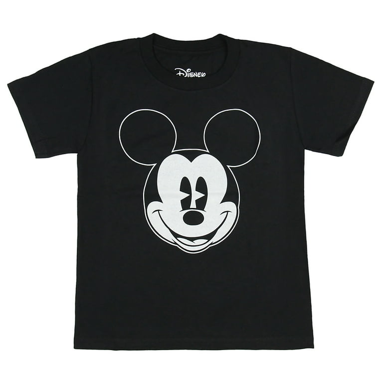Disney Kids' Mickey Mouse Big Face Youth T-Shirt, Black, 4T
