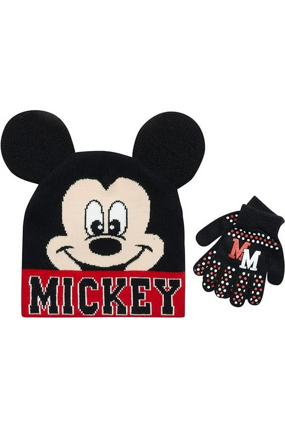 Boys' Mickey Mouse, Car Lightning McQueen Winter Hat & Mittens or Gloves Set (Toddler/Little Boys)