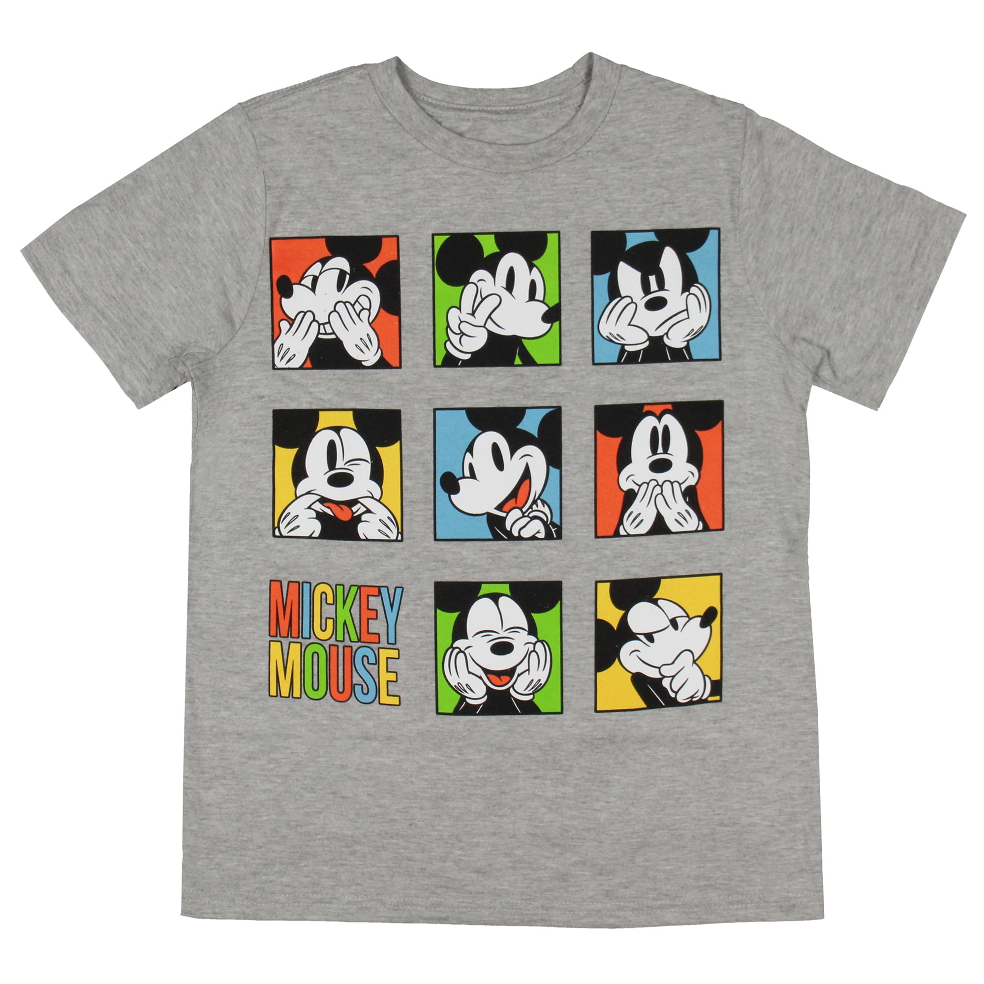 Disney Boys Mickey Mouse Color Block Funny Faces Expressions T-Shirt ...